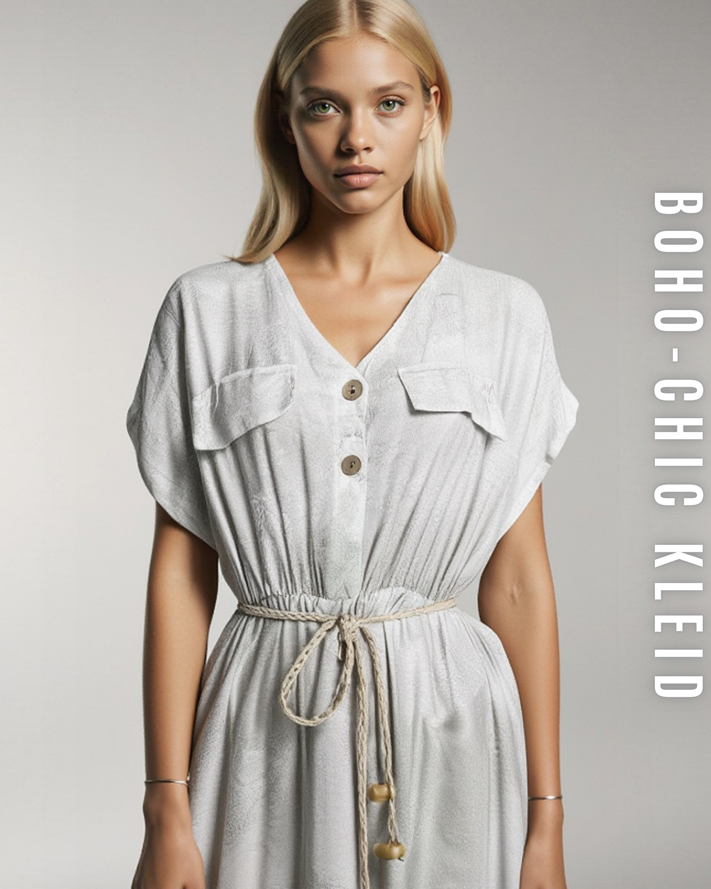 Boho-Chic Kleid mit Bindegürtel