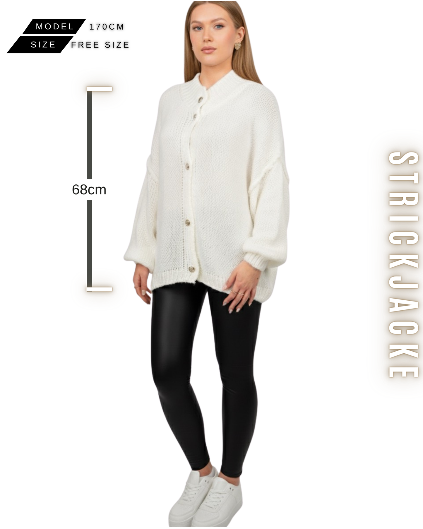 Strickjacke mit Glanzknöpfe