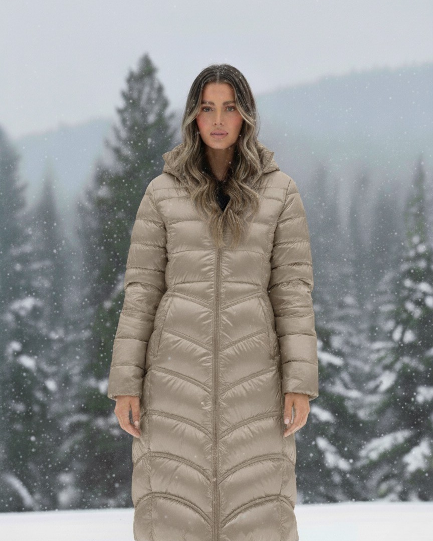 Langer Daunenmantel Winter