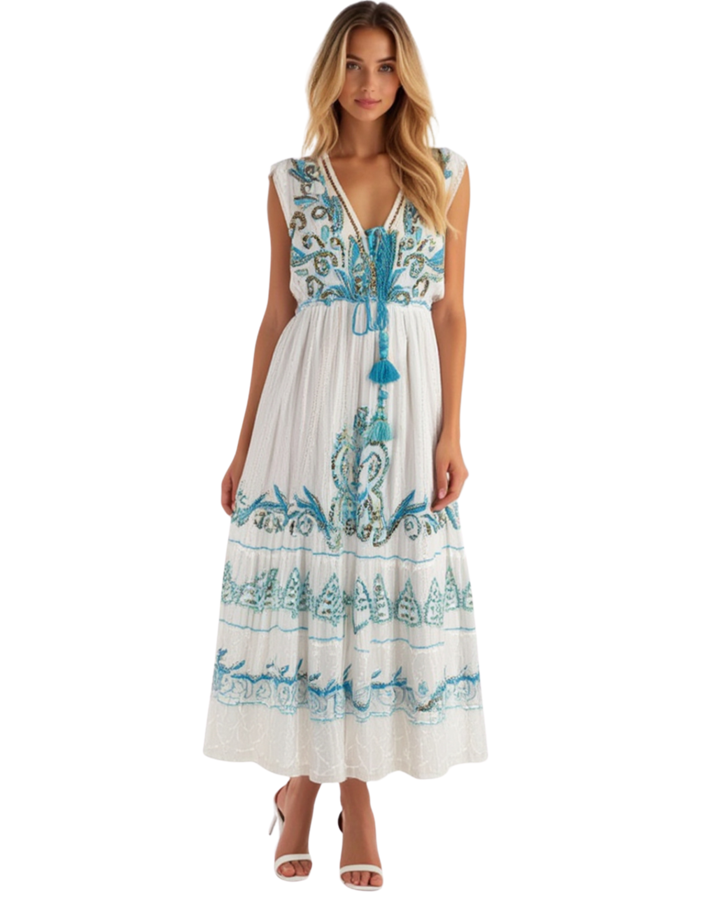 Boho-Maxikleid – Ärmellos