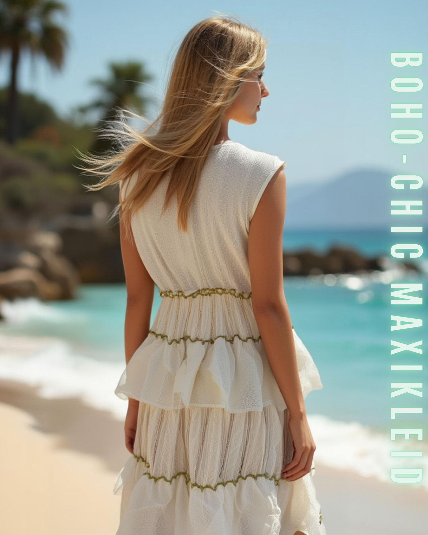 ELEXUA | Damen-Boho-Maxikleid mit Blumenmuster – Rosa/Orange/Gold