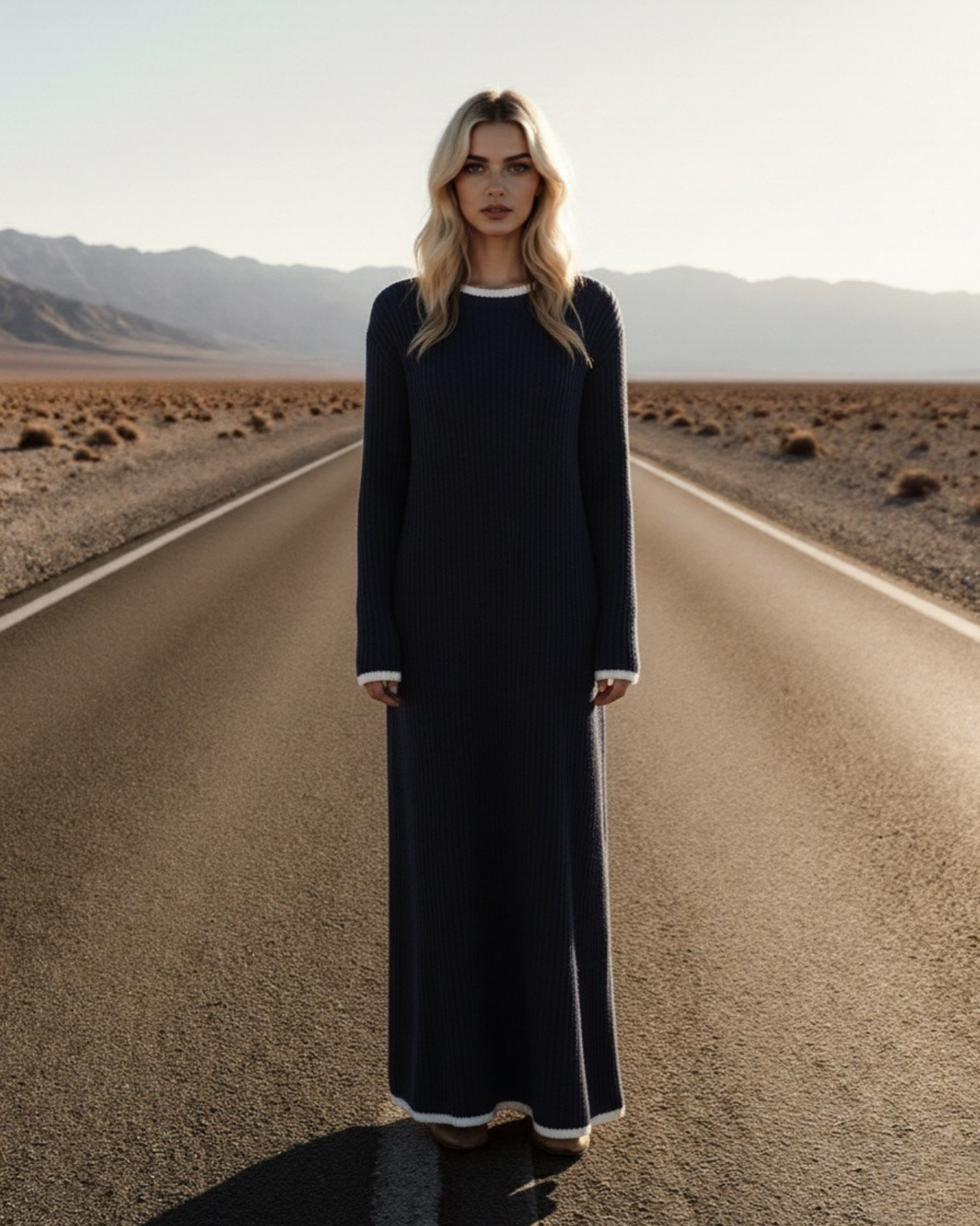 Elegantes Rippstrickkleid