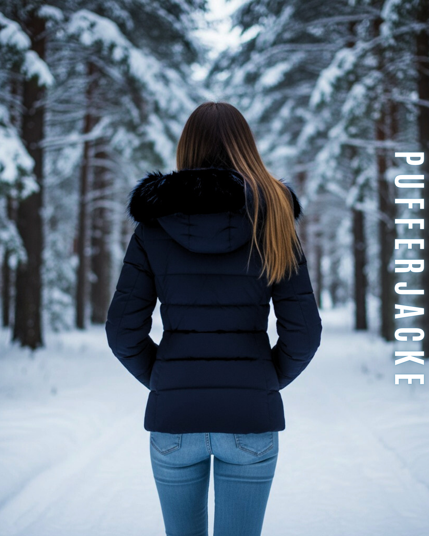 Pufferjacke Winter mit Fellkragen