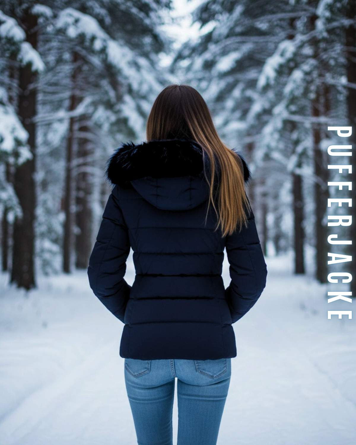 Pufferjacke Winter mit Fellkragen
