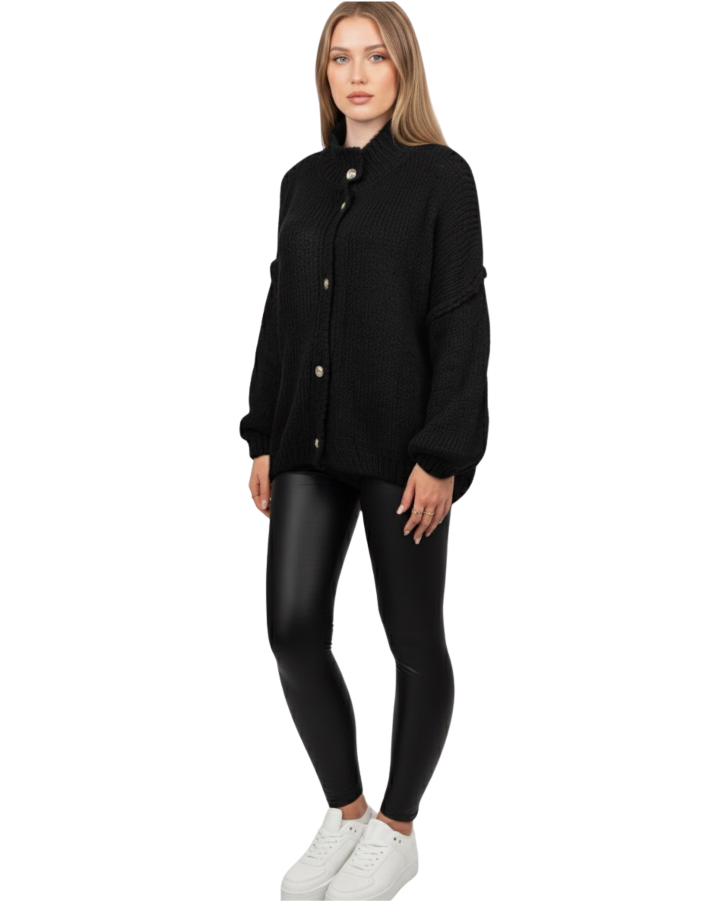 Strickjacke mit Glanzknöpfe