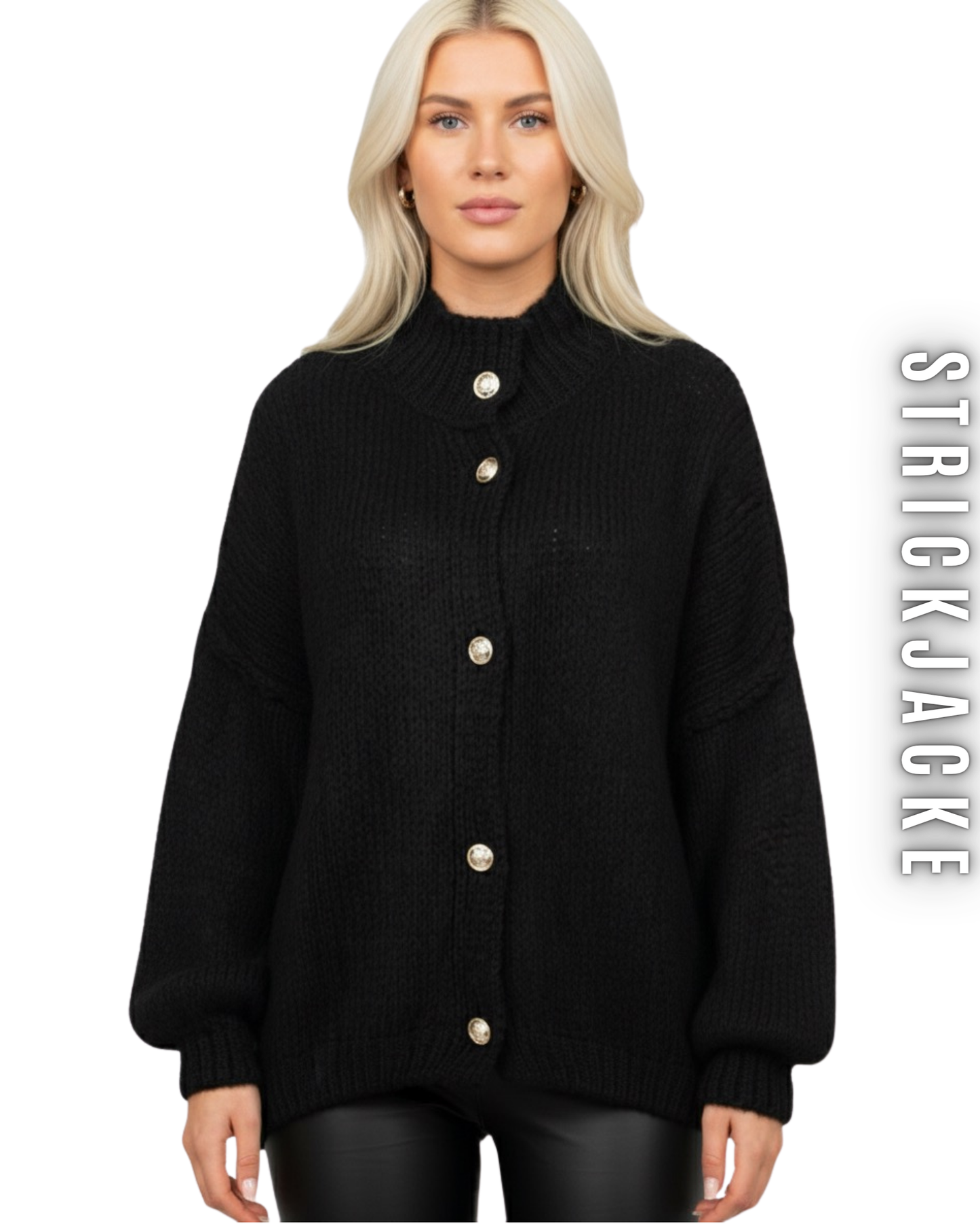 Strickjacke mit Glanzknöpfe