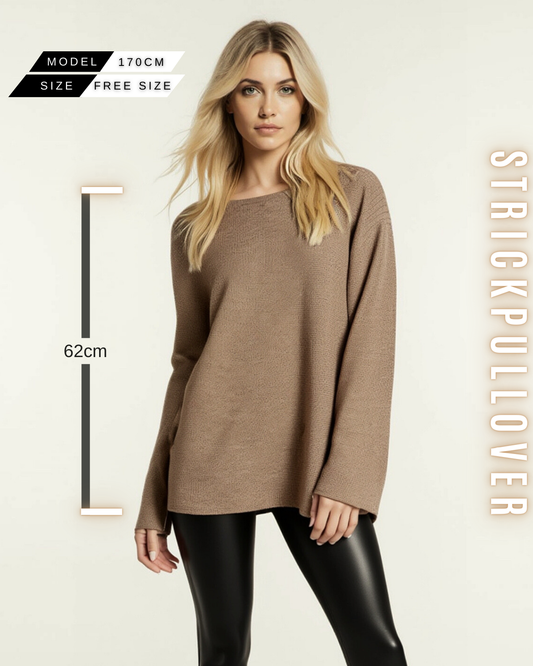 Oversized Strickpullover – Lässiger Feinstrick