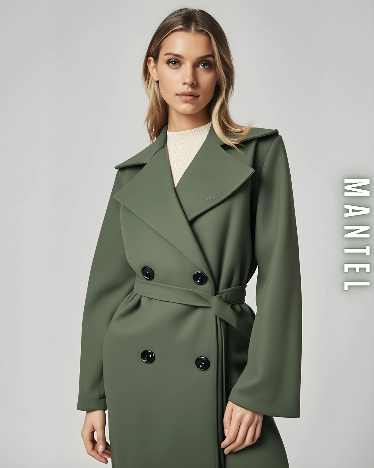 Eleganter Mantel mit Bindegürtel