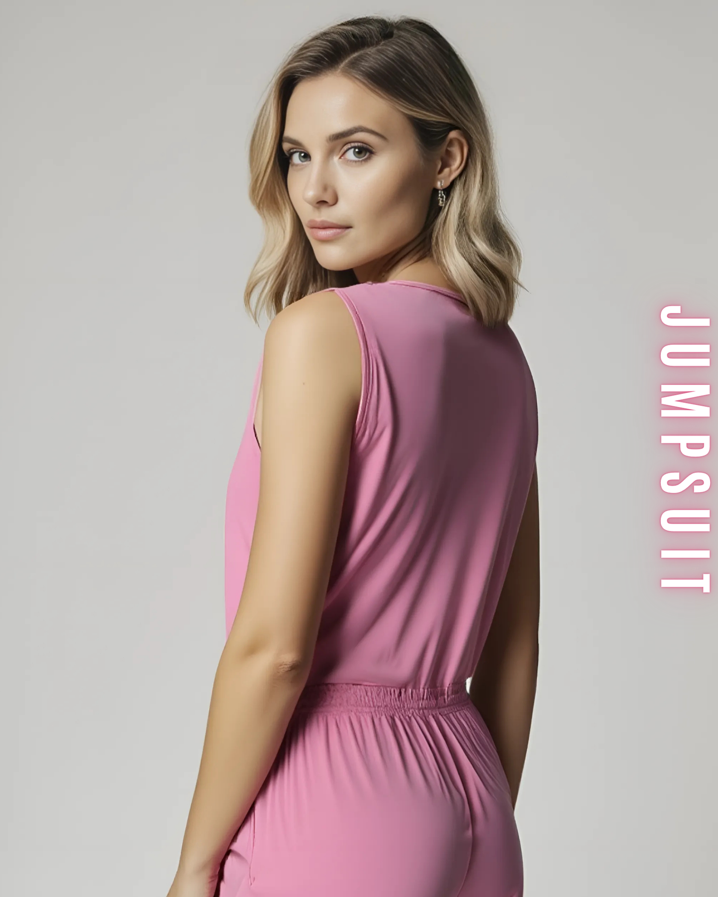 Jumpsuit mit Wasserfallausschnitt und Gürtel