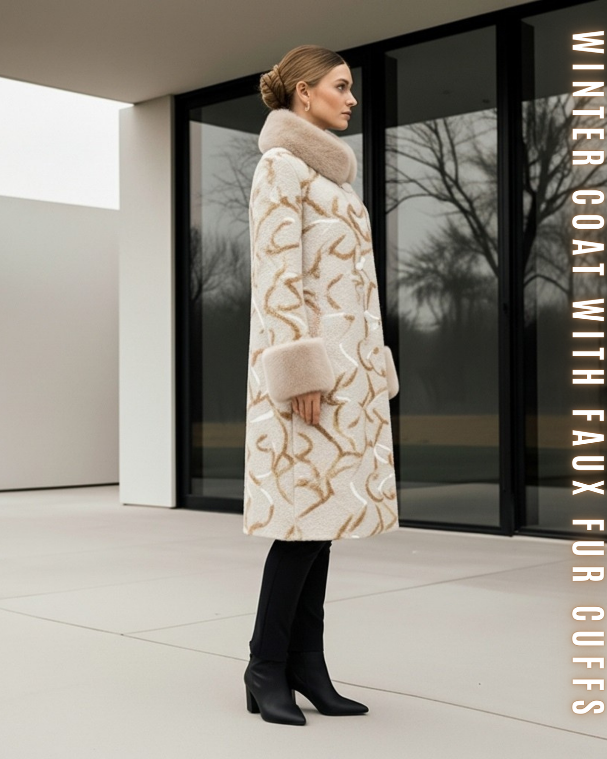 Luxus Midi Wollmantel