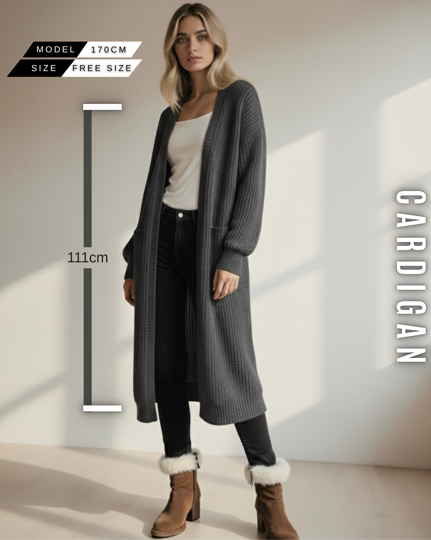 Langer Grobstrick Cardigan