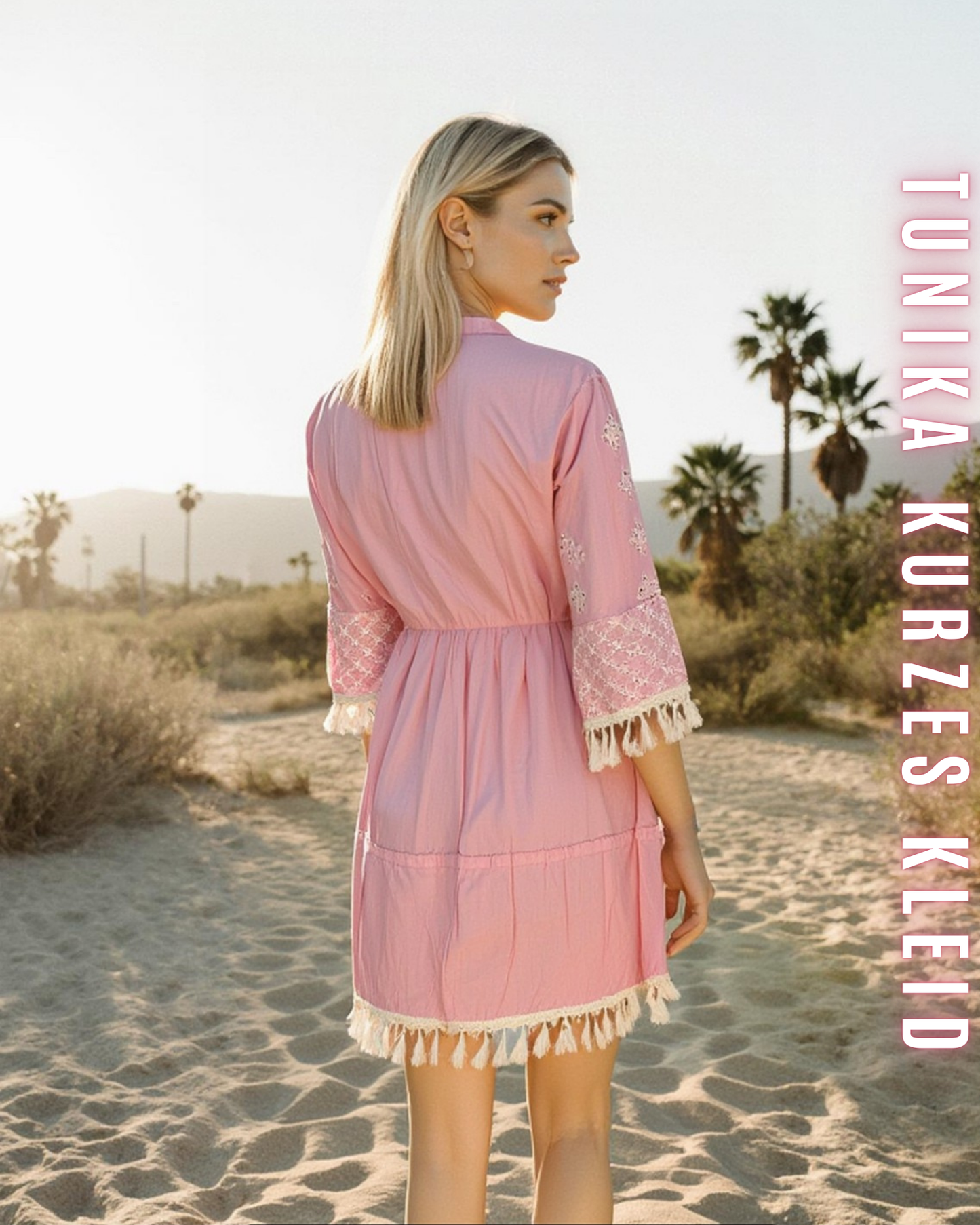 Tunika Halbeskleid mit Ethno-Details