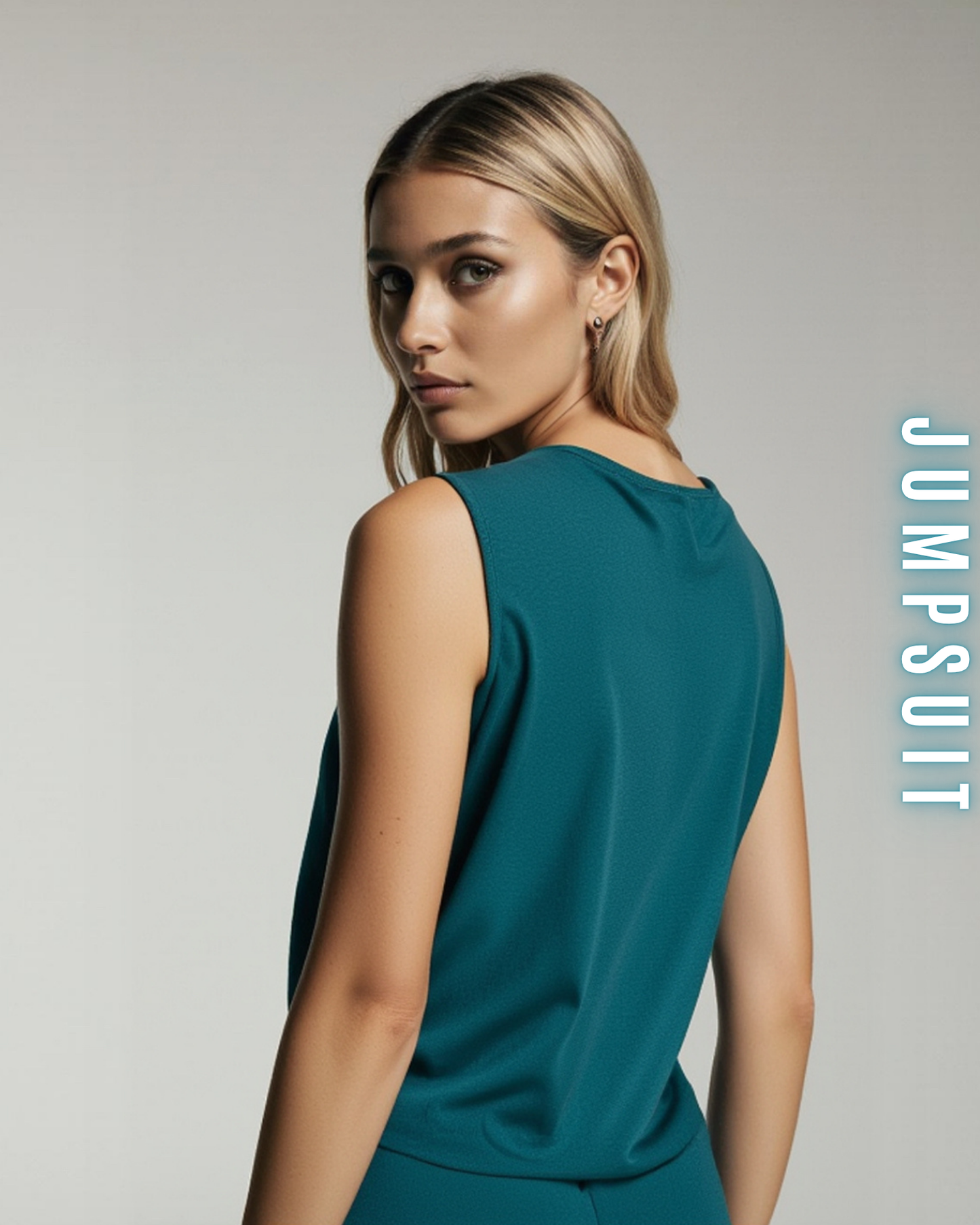 Jumpsuit mit Wasserfallausschnitt und Gürtel