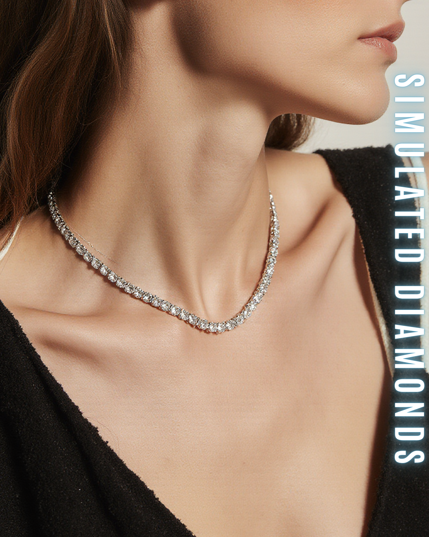Simulierte Diamanten Halskette