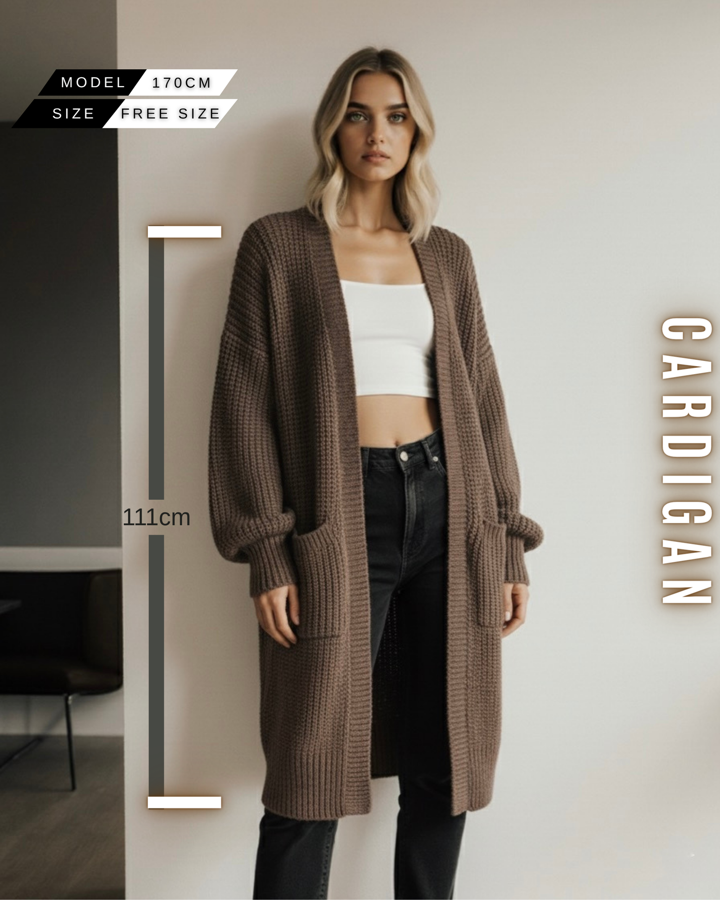 Langer Grobstrick Cardigan