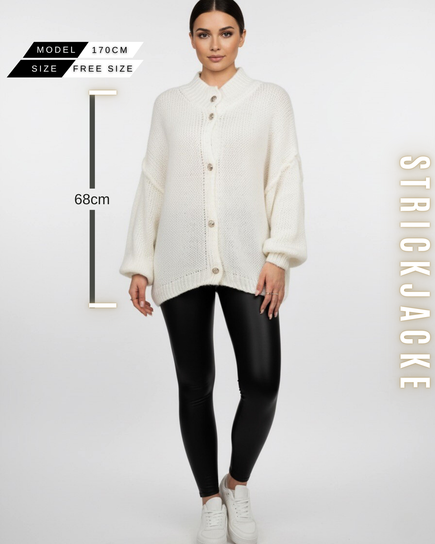 Strickjacke mit Glanzknöpfe