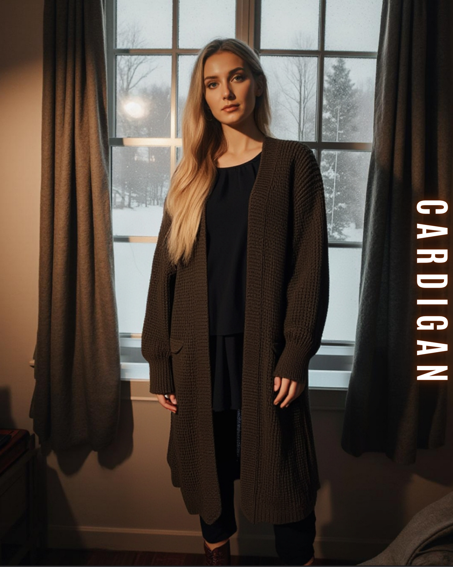 Langer Grobstrick Cardigan