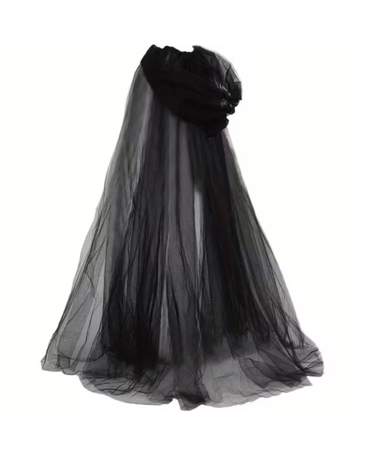 Schwarzer Brautschal mit Mask