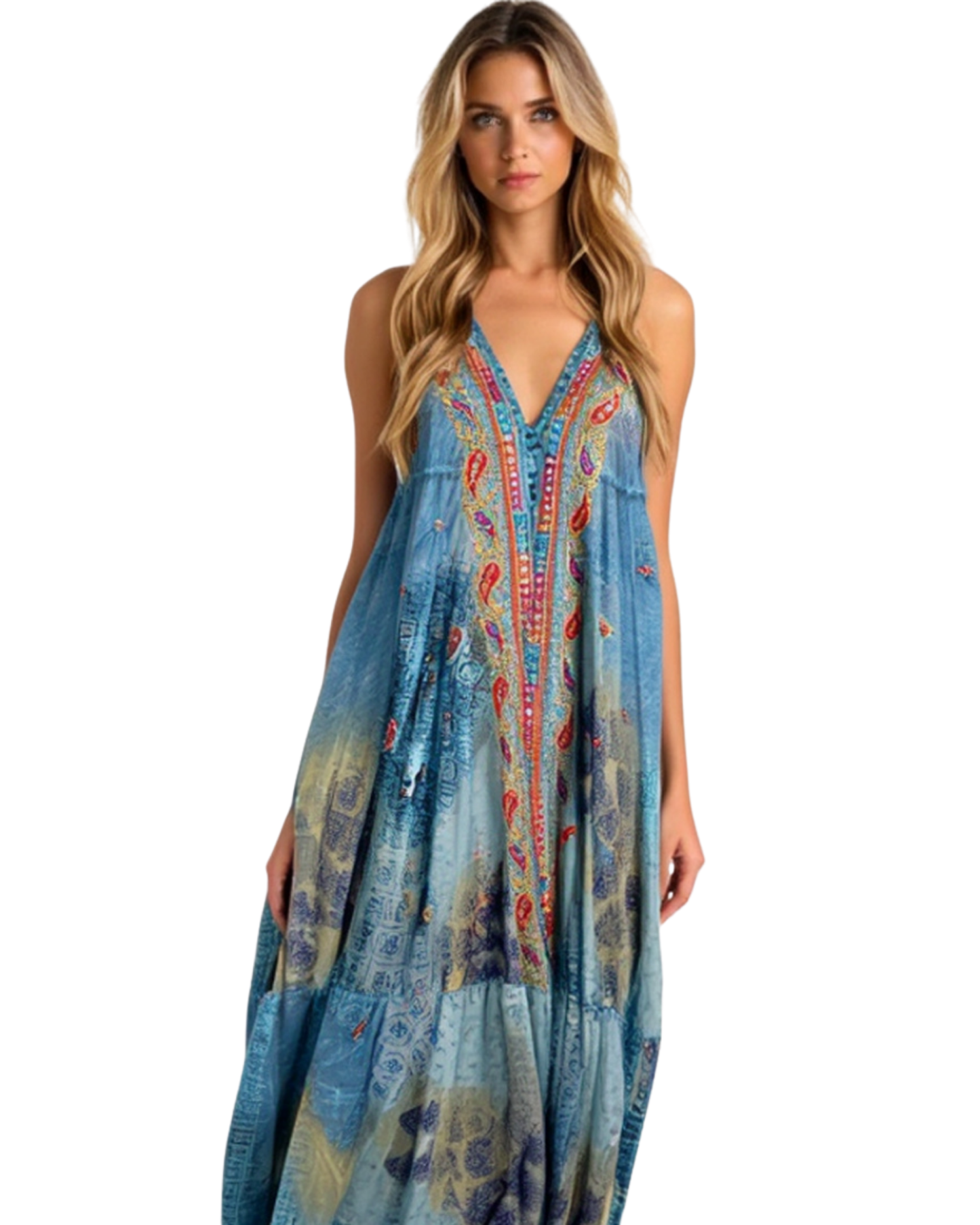 Bohemian Neckholder-Maxikleid – Luftig & elegant
