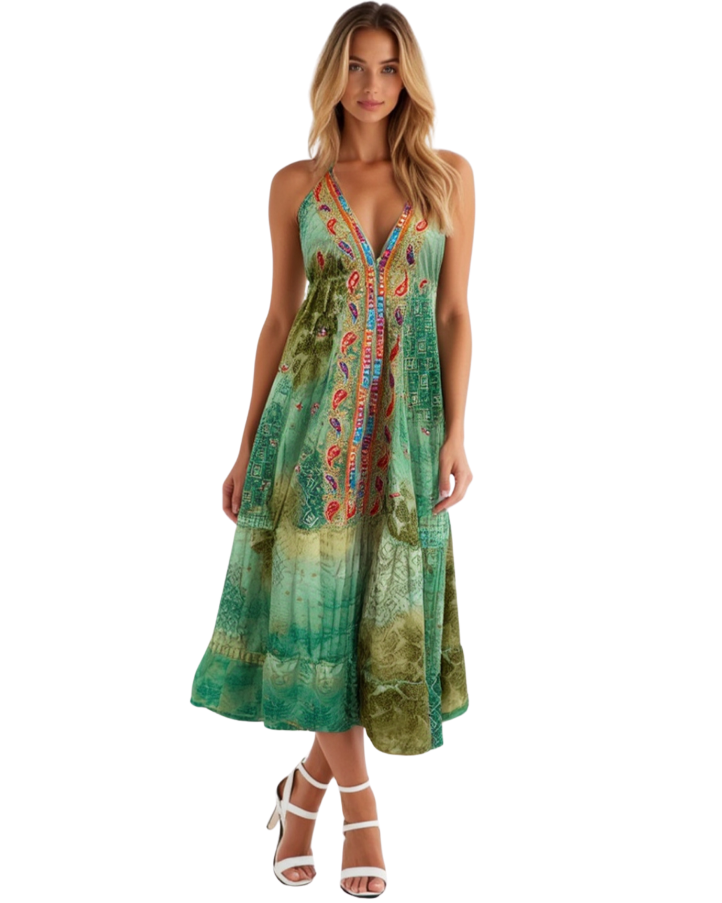 Bohemian Neckholder-Maxikleid – Luftig & elegant