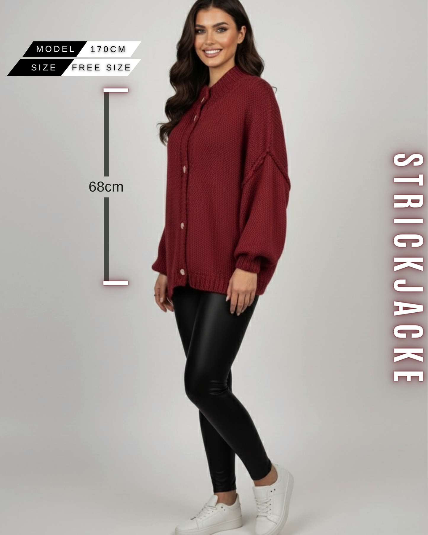 Strickjacke mit Glanzknöpfe