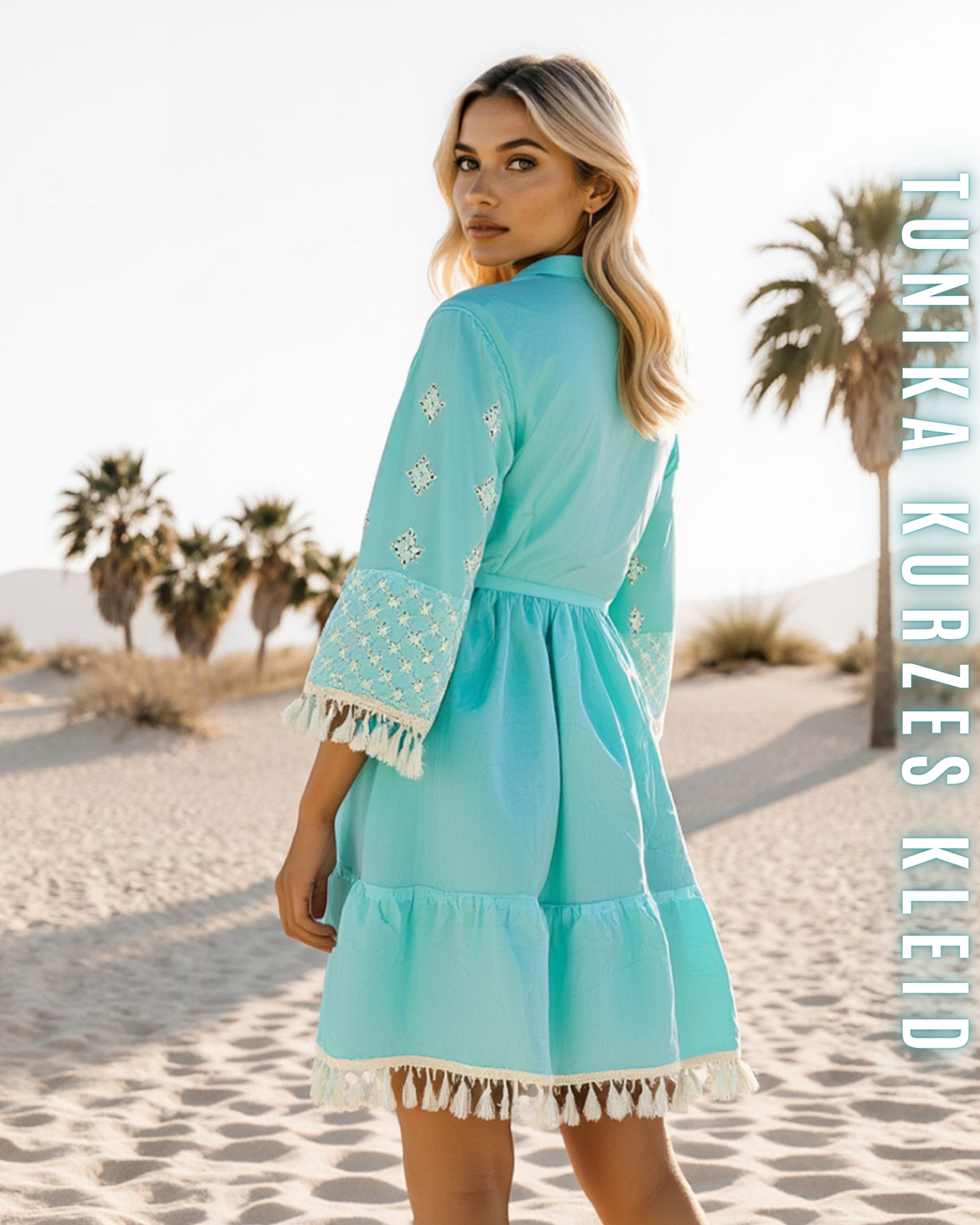 Tunika Halbeskleid mit Ethno-Details