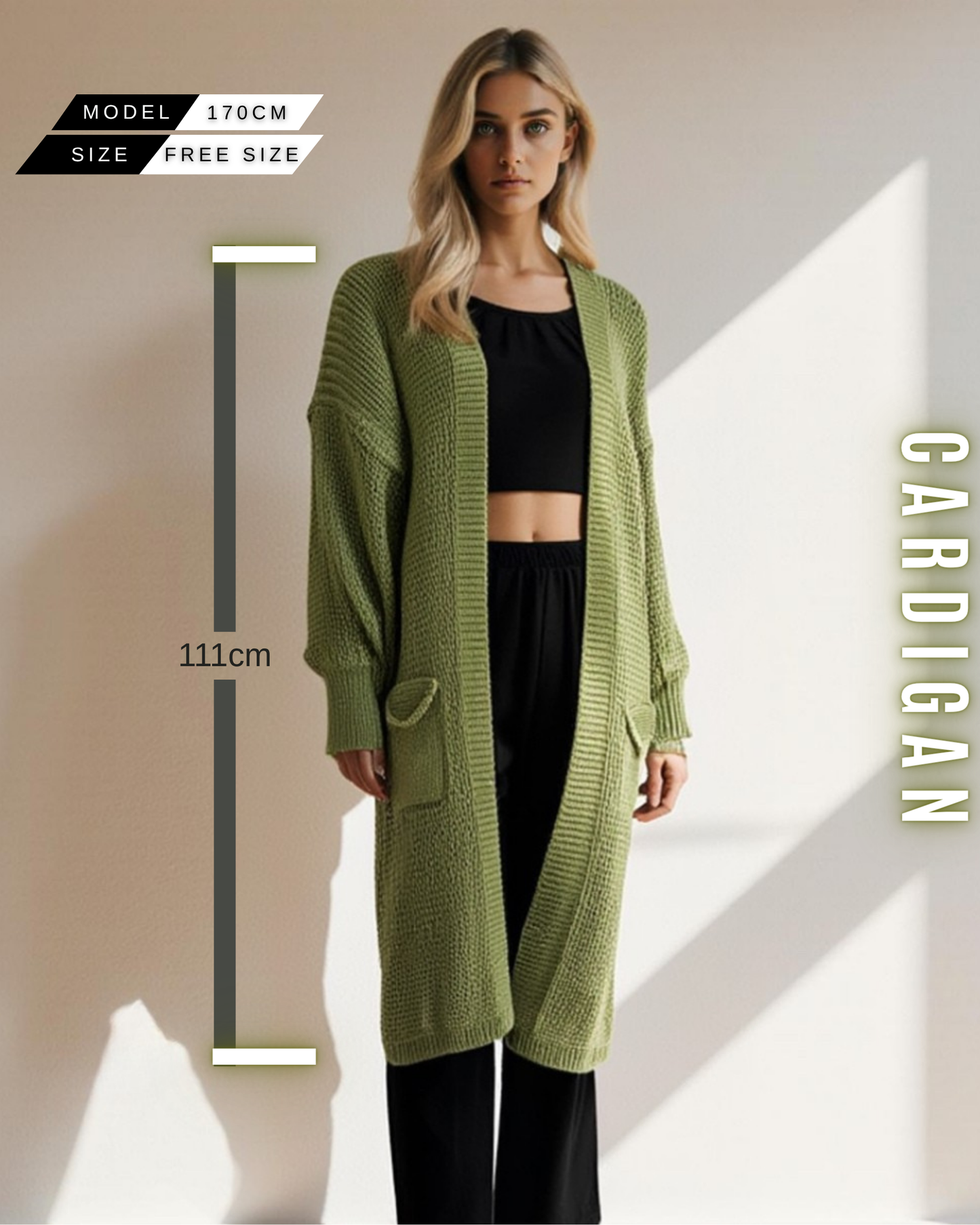Langer Grobstrick Cardigan