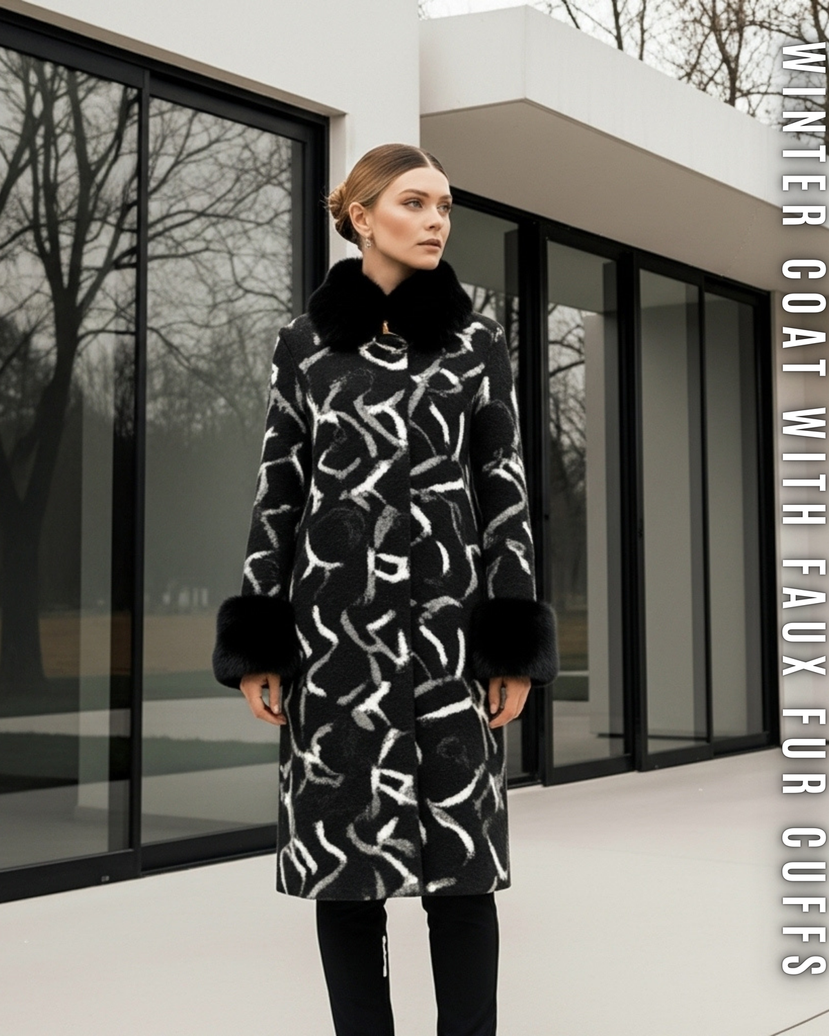 Luxus Midi Wollmantel