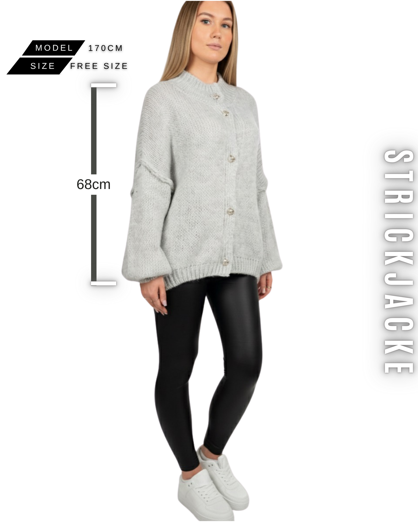 Strickjacke mit Glanzknöpfe