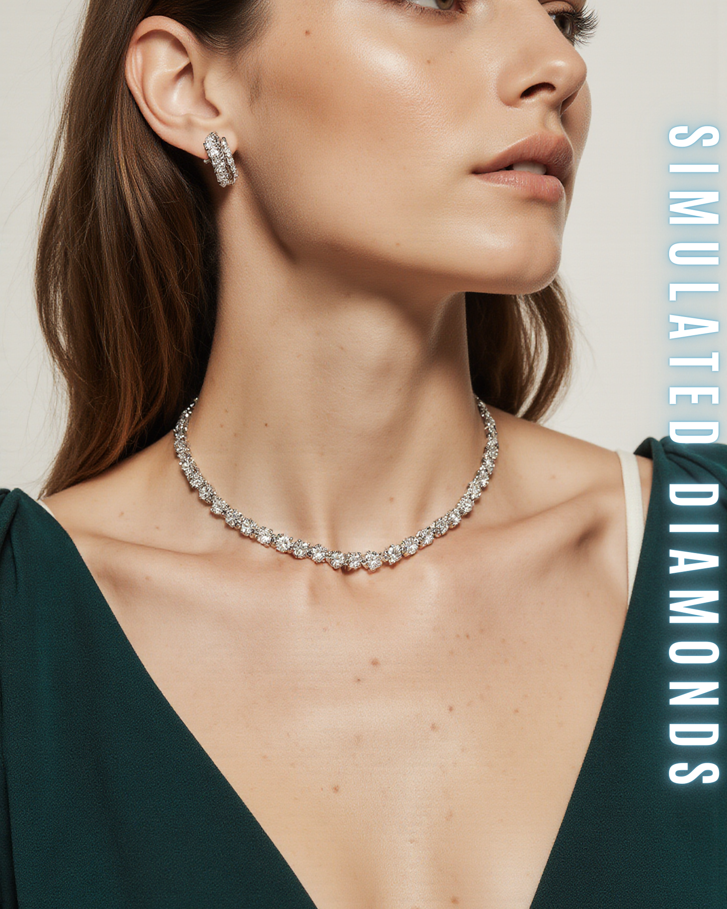 Simulierte Diamanten Halskette