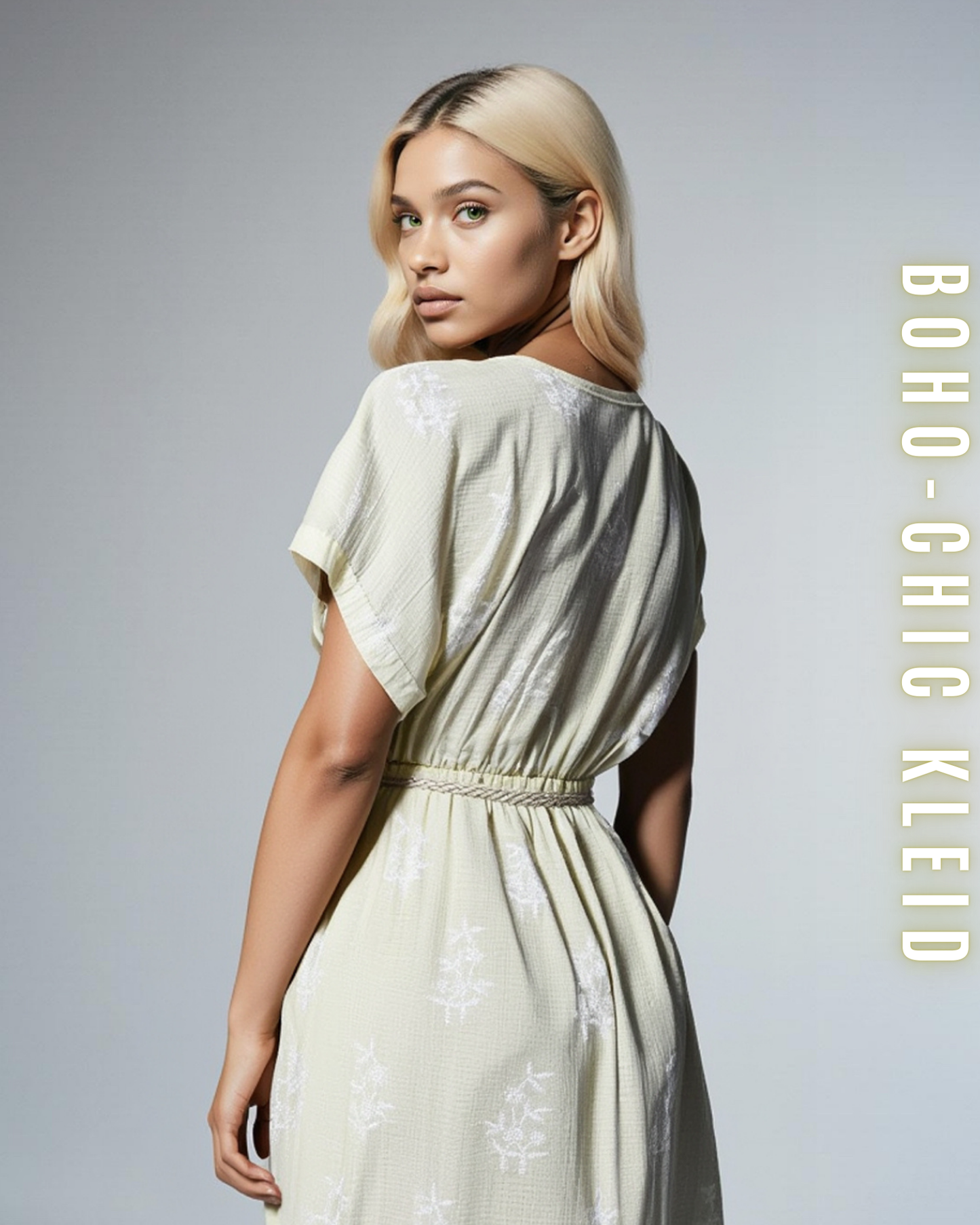 Boho-Chic Kleid mit Bindegürtel