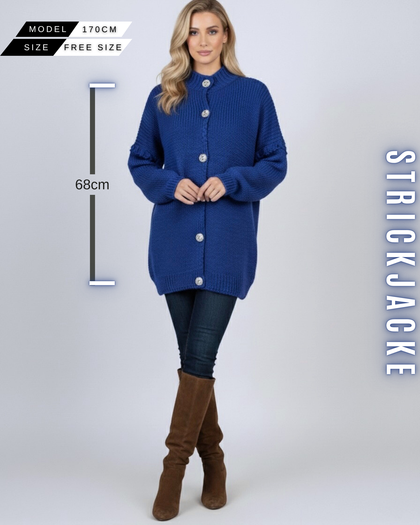 Strickjacke mit Glanzknöpfe