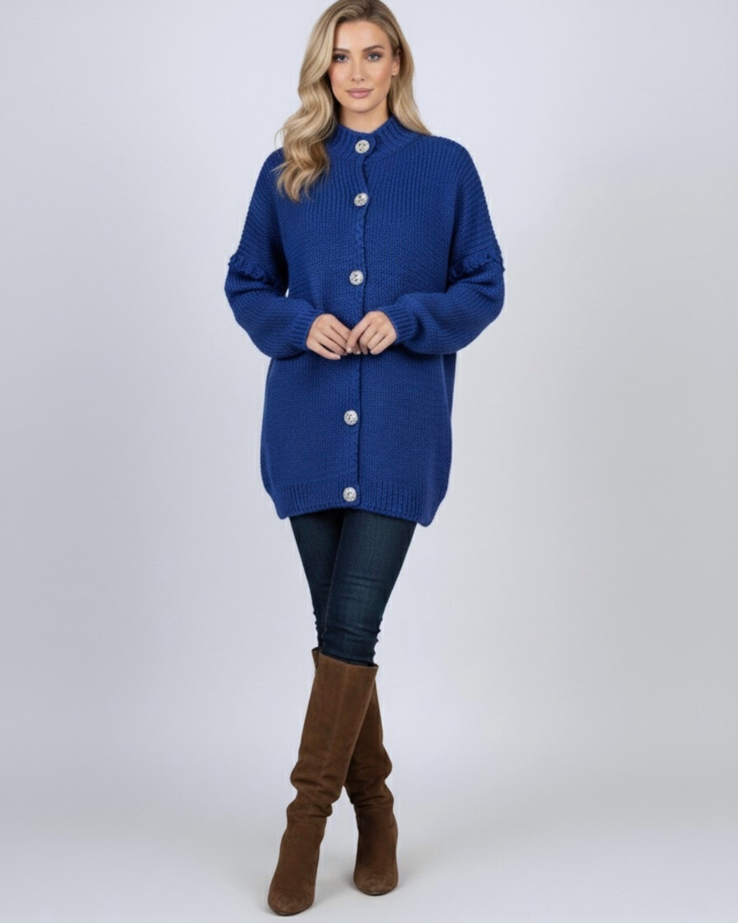 Strickjacke mit Glanzknöpfe