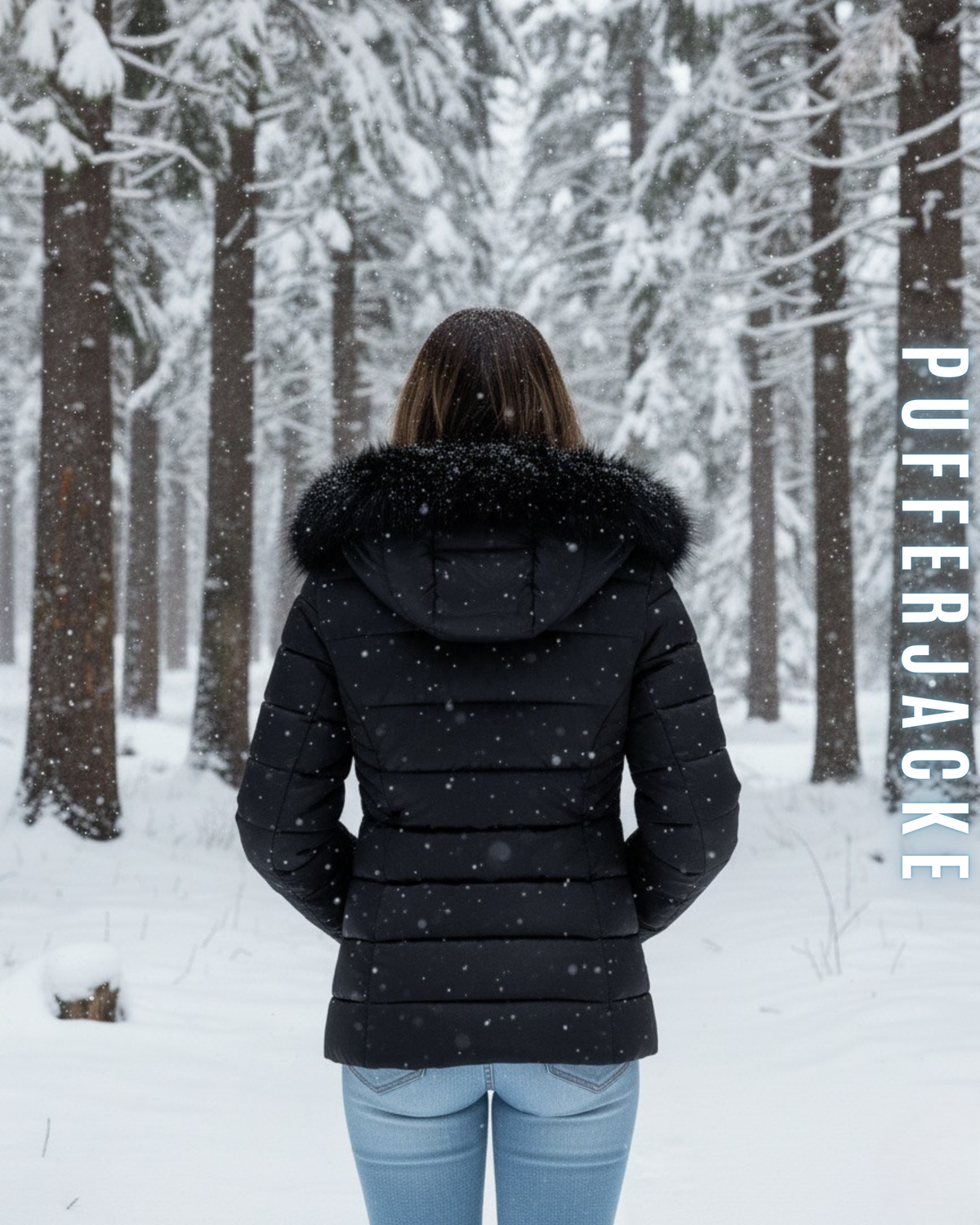 Pufferjacke Winter mit Fellkragen