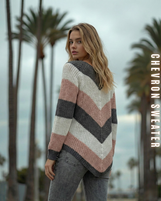 Chevron Strickpullover – V-Muster