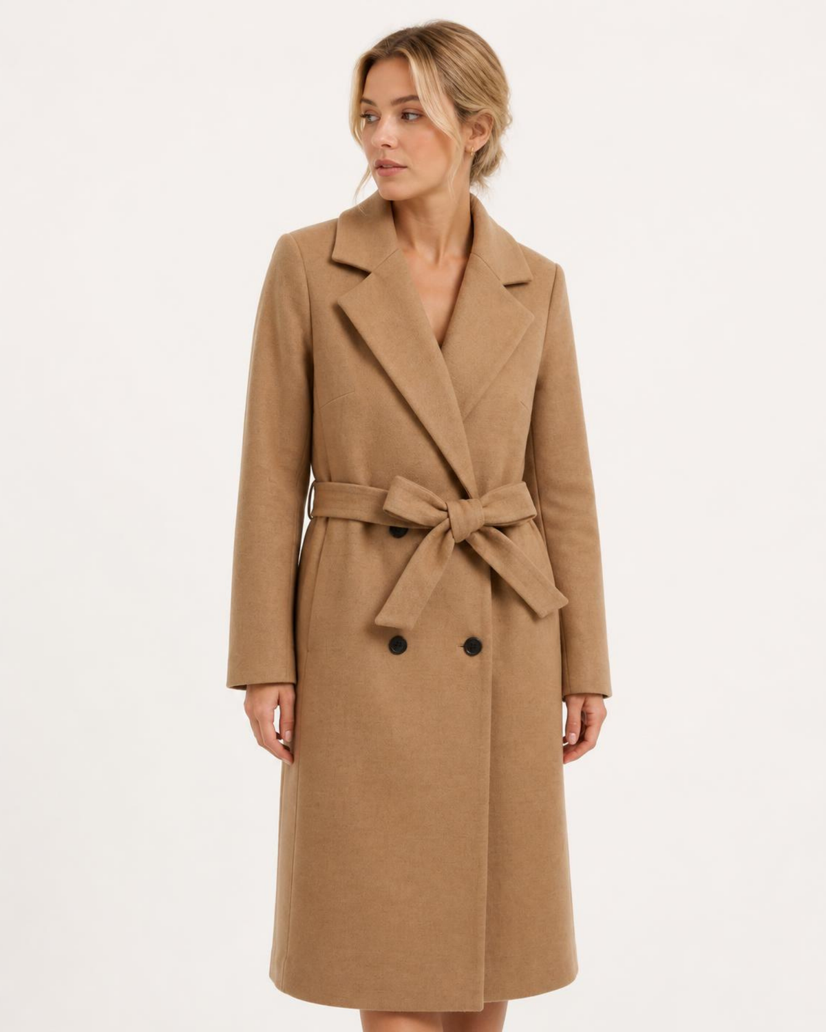 ELEXUA Damenmantel in Camel – Vorderansicht