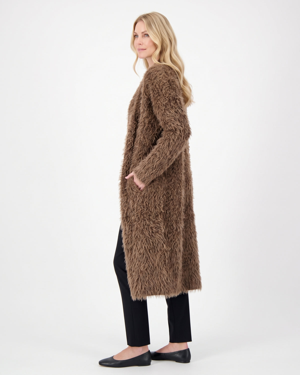 Langer Damen-Cardigan mit Taschen