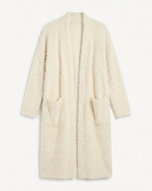 Flauschiger langer Damen-Cardigan