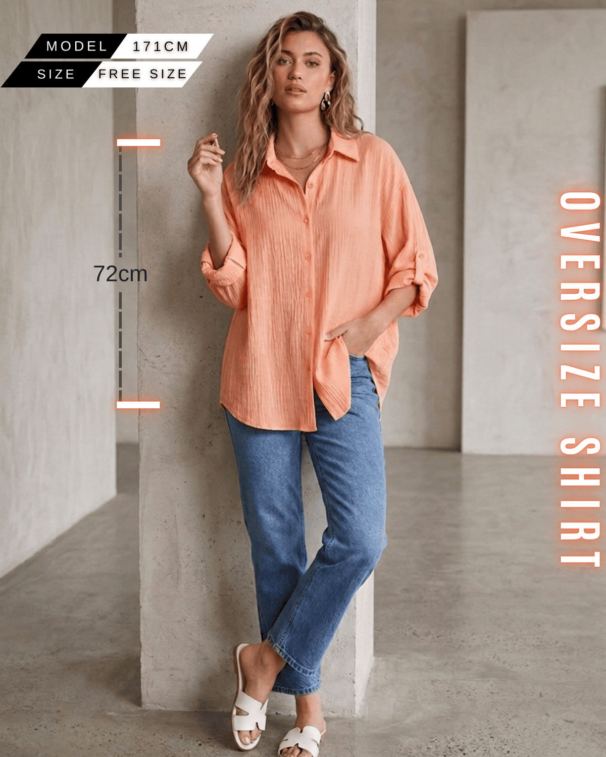 Oversize-Hemd – Musselin-Look