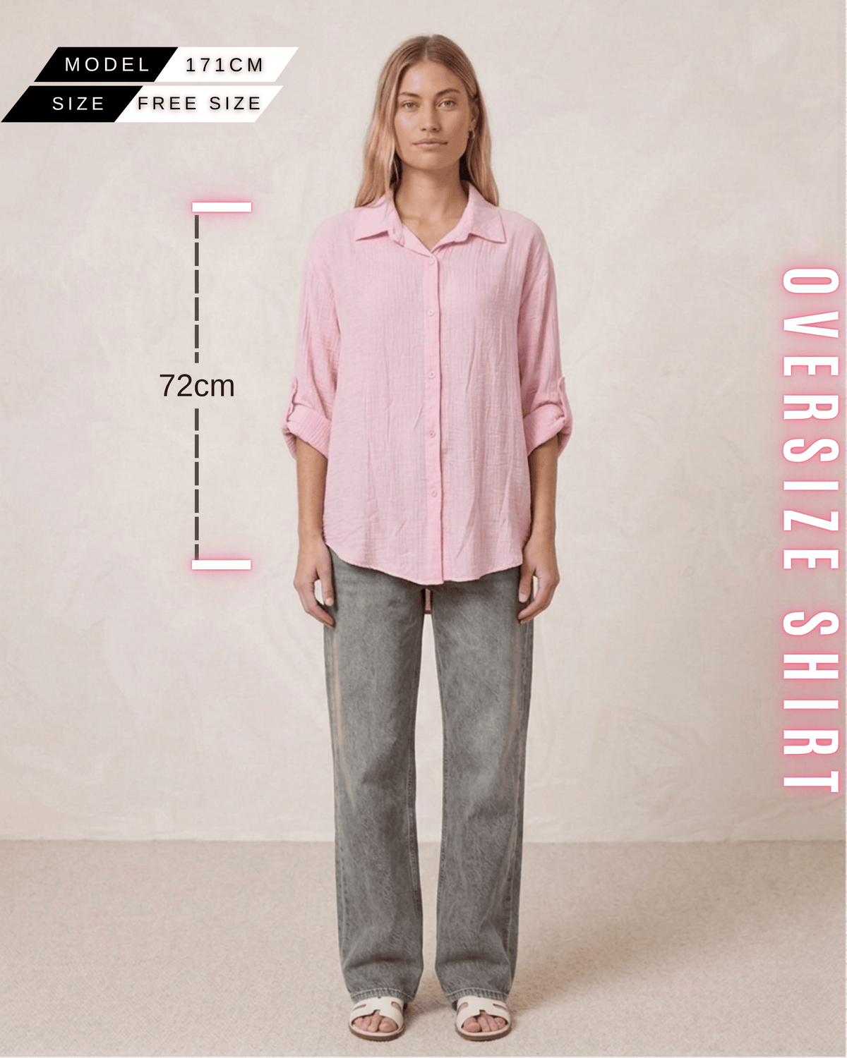 Oversize-Hemd – Musselin-Look