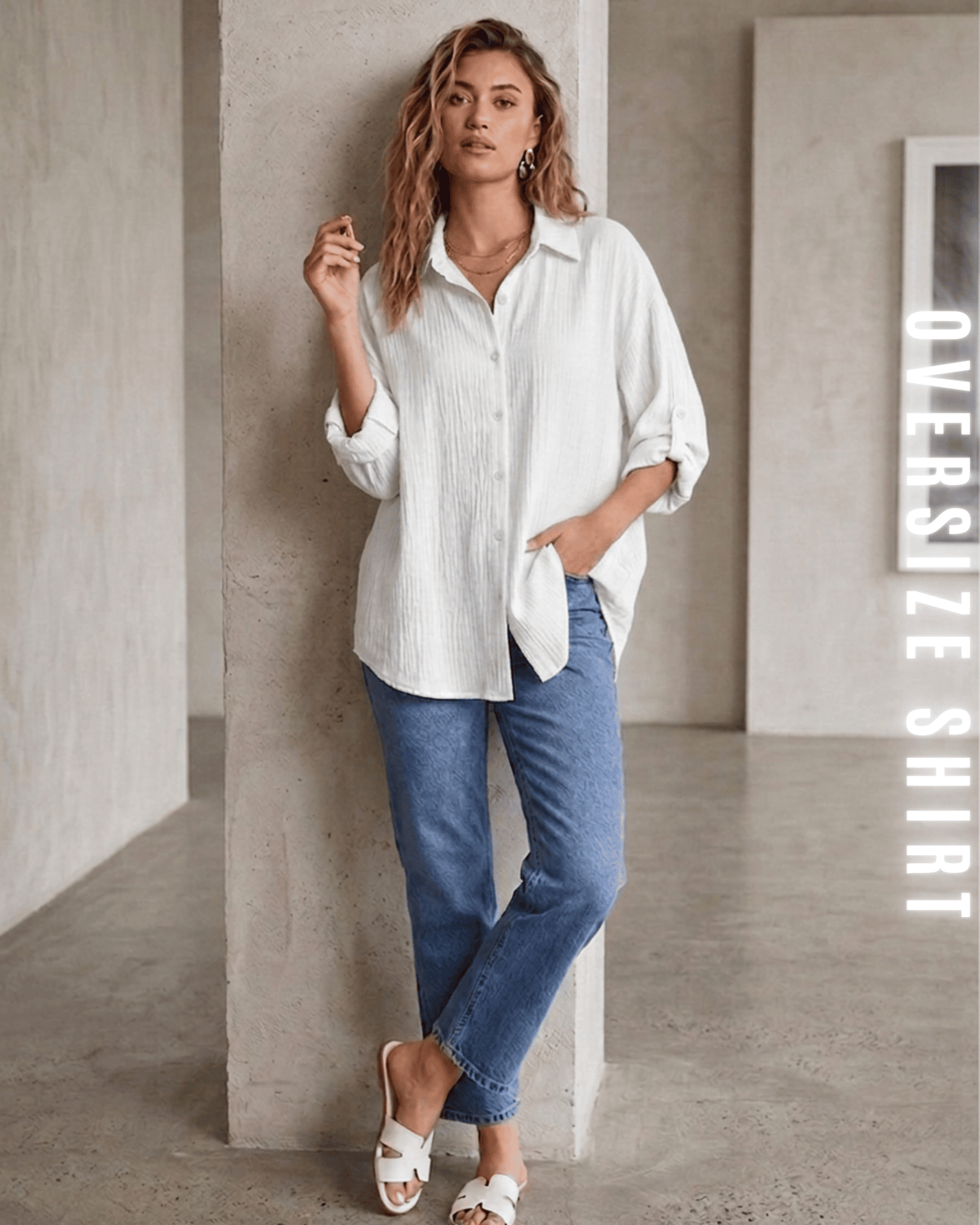 Oversize-Hemd – Musselin-Look