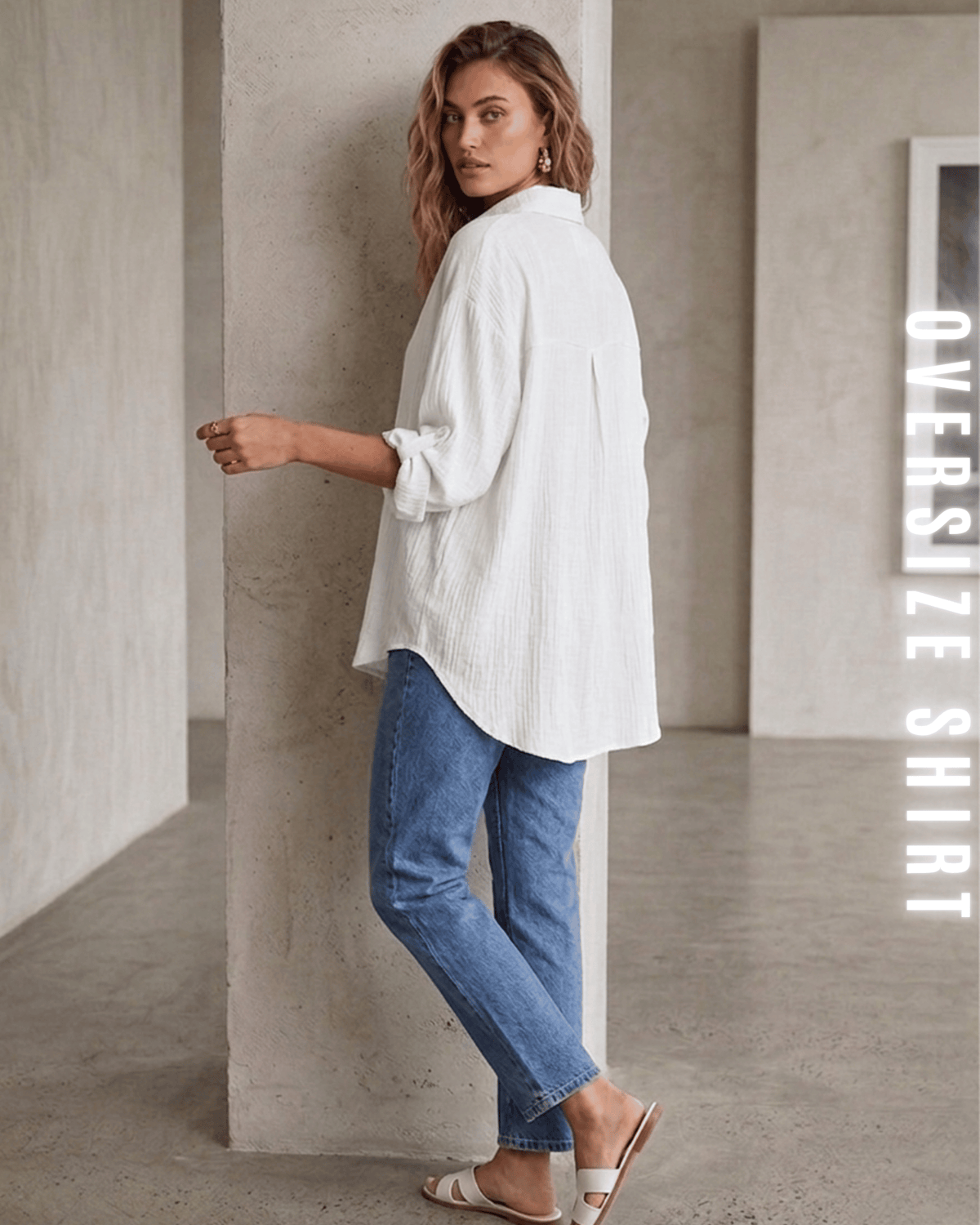 Oversize-Hemd – Musselin-Look