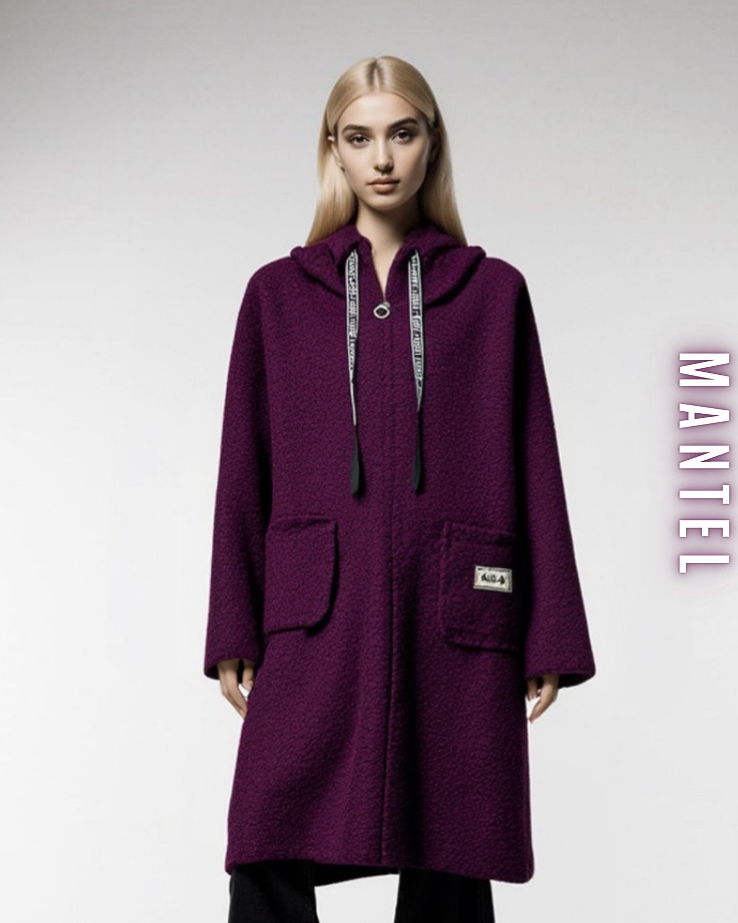 Teddy Mantel mit Kapuze