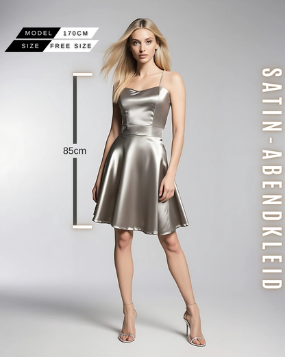 Elegantes Satin-Abendkleid mit Spaghettiträger