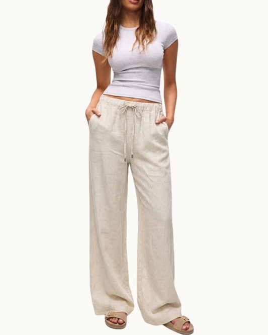 Luftige Leinenhose – Wide-Leg