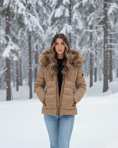 Pufferjacke Winter mit Fellkragen