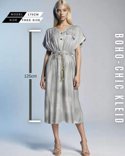Boho-Chic Kleid mit Bindegürtel