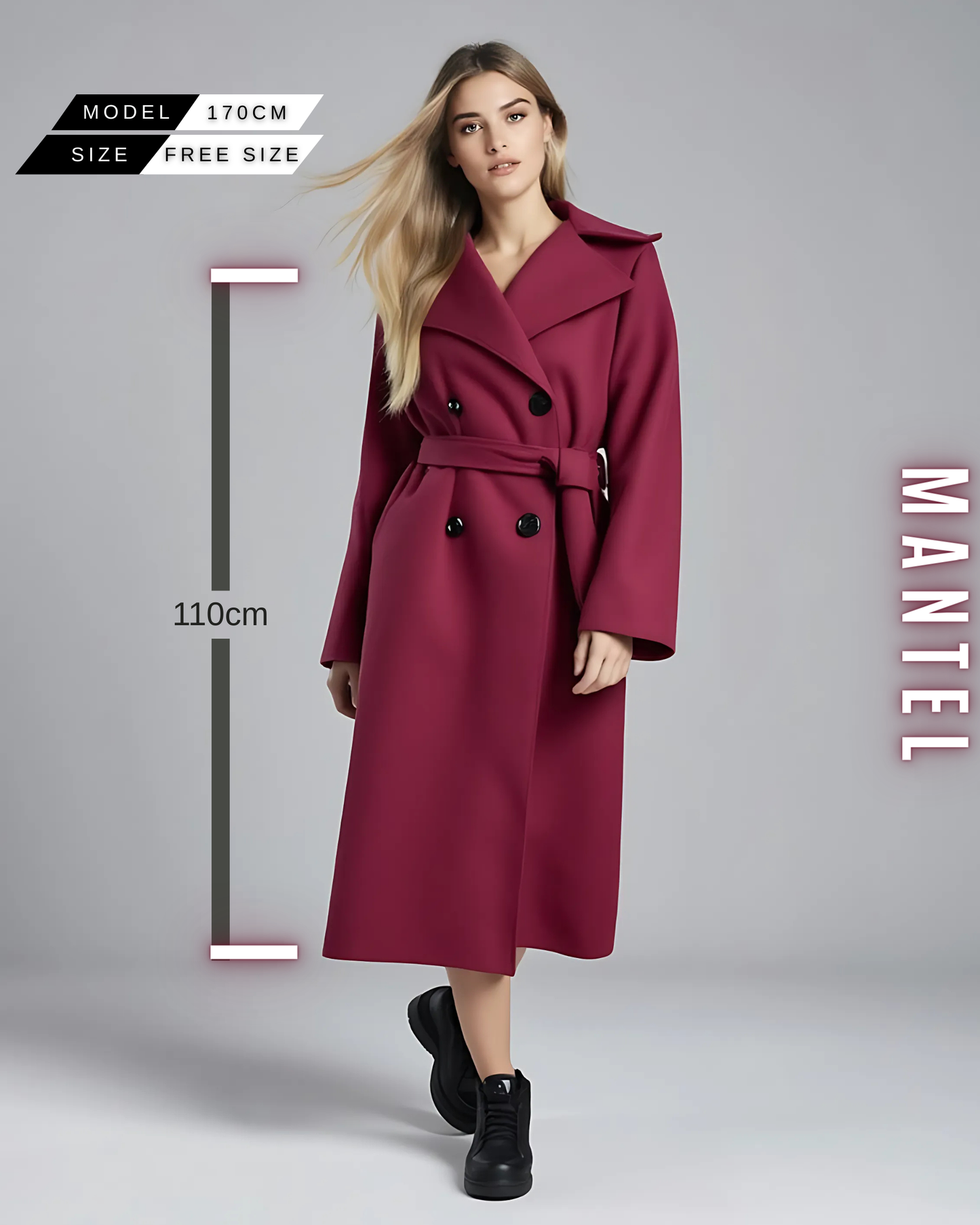 Eleganter Mantel mit Bindegürtel