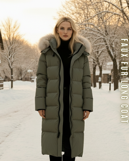 Langer Steppmantel "Arctic" - Kapuze