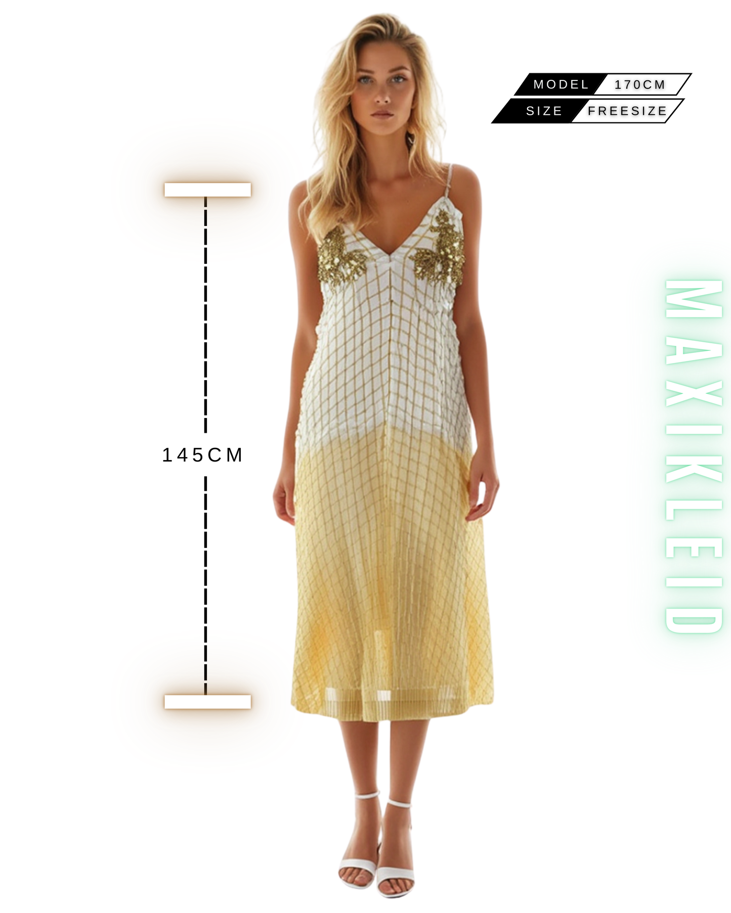Boho Maxikleid mit Paillettenstickerei
